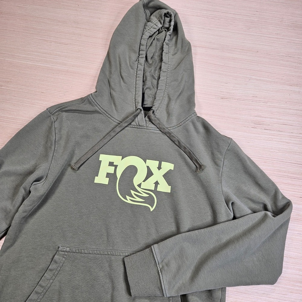 Fox Hoodie XS Green Logo Pullover Sweatshirt Motocross Racing Sporty